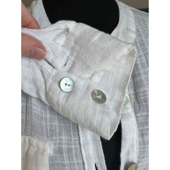 Free People White Talk to Me Blouse in size Small - Picture 4 of 7